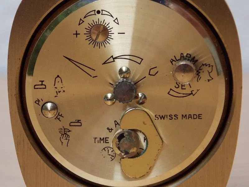 Small Swiza 8-Day Small Brass Wind Up Clock