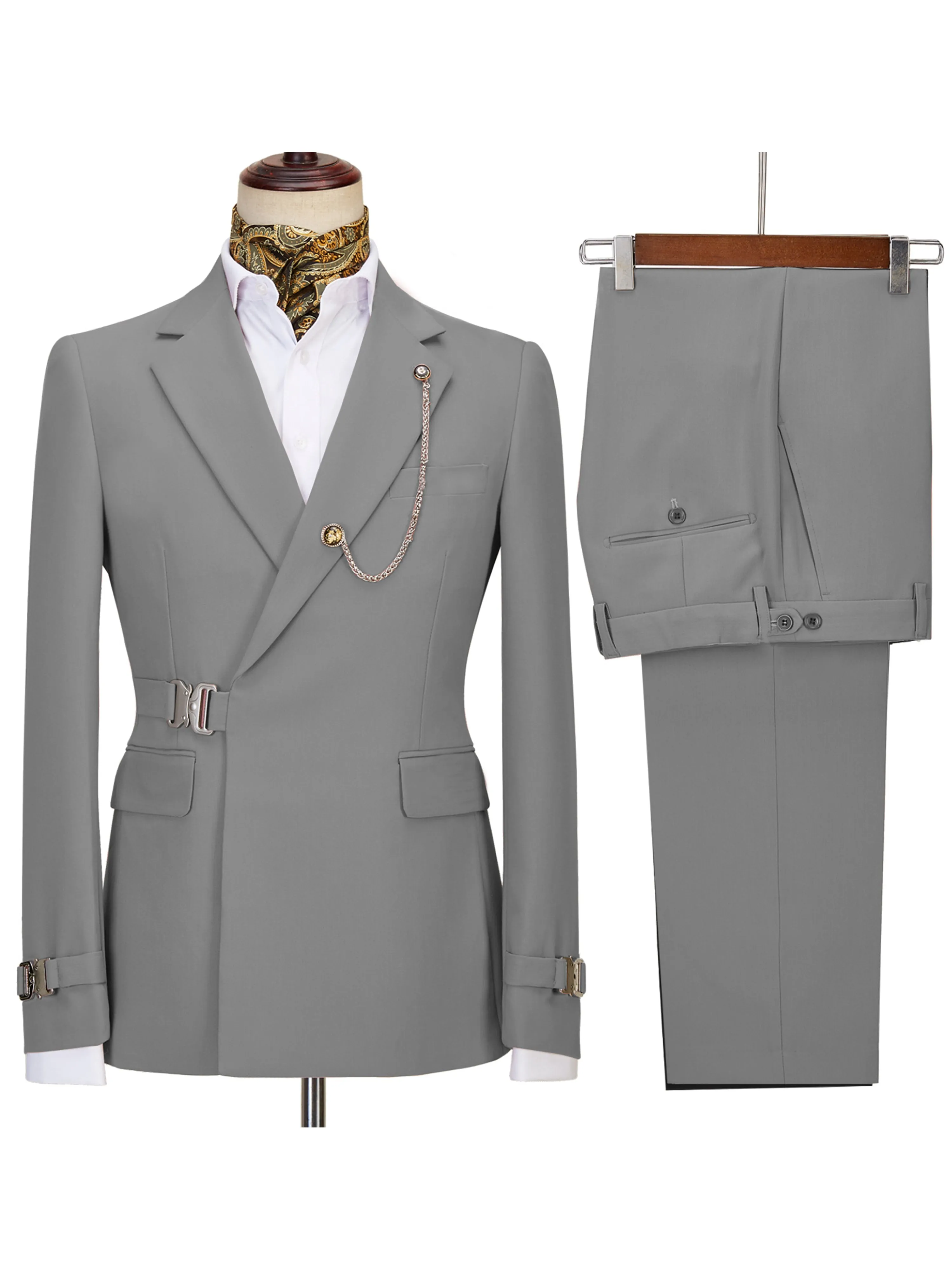 Solid Color Hot Sale Slim Fit 2 Piece Men's Suits