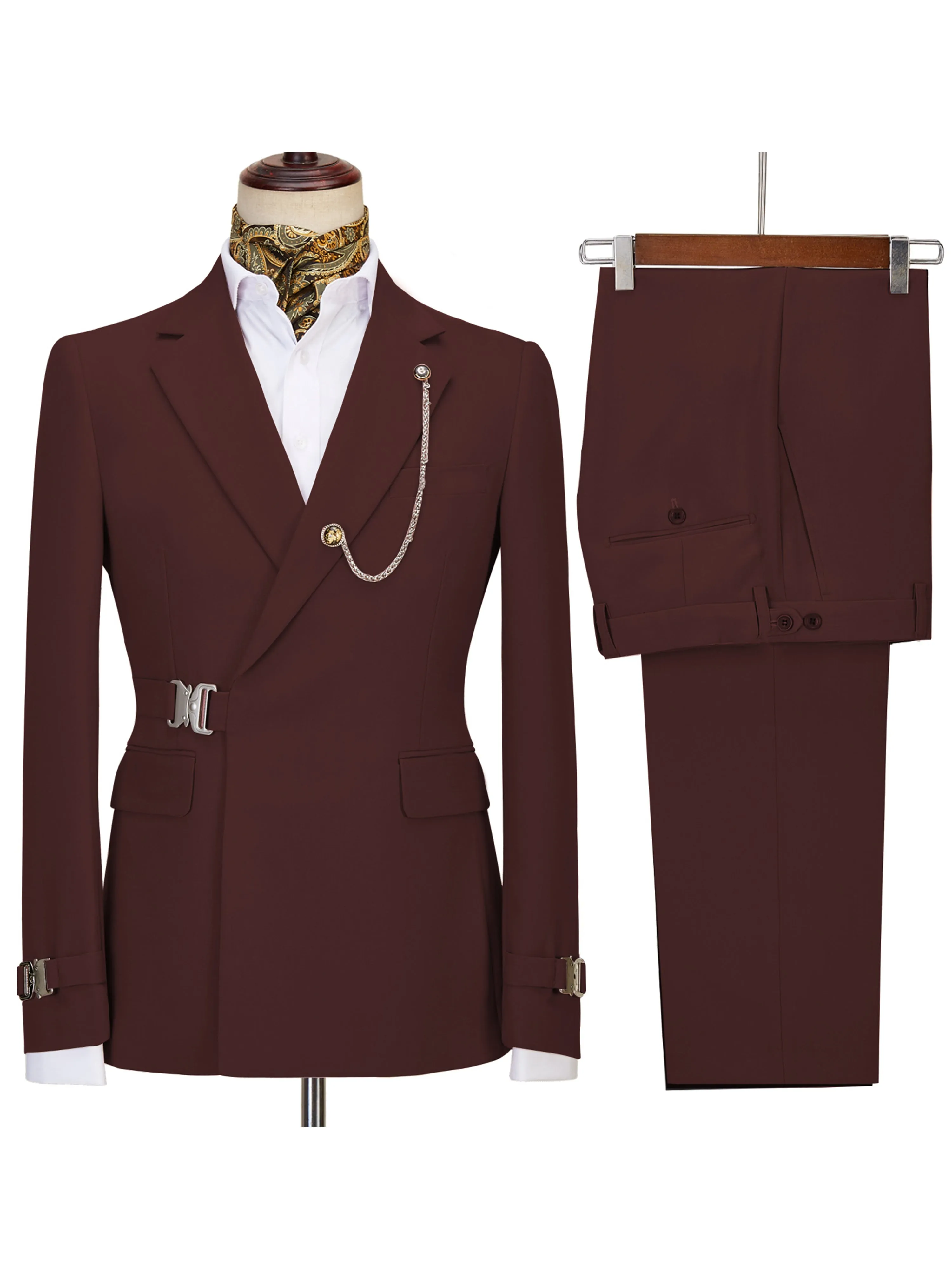 Solid Color Hot Sale Slim Fit 2 Piece Men's Suits