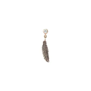 Solitaire Feather Eardrop