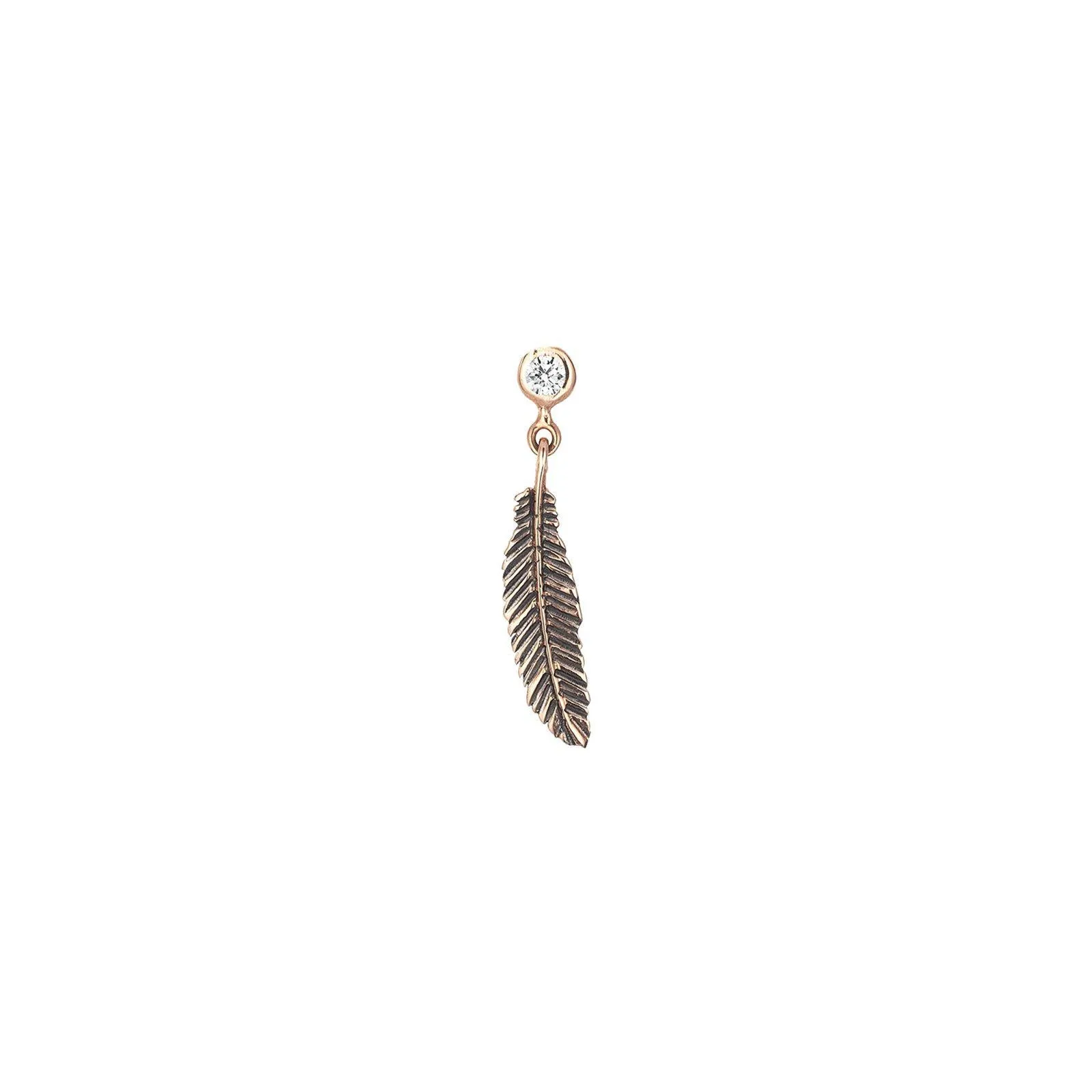 Solitaire Feather Eardrop