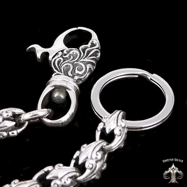 Sterling Silver Biker Wallet Chain Tribal Link