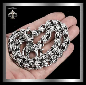 Sterling Silver Biker Wallet Chain Tribal Link