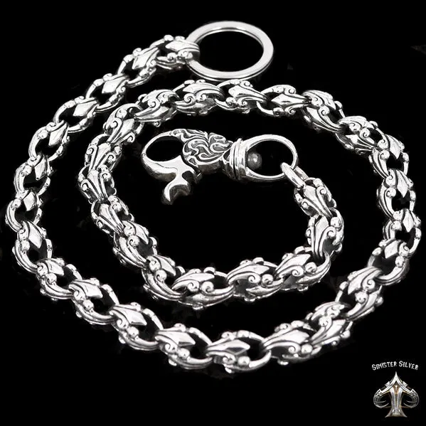 Sterling Silver Biker Wallet Chain Tribal Link
