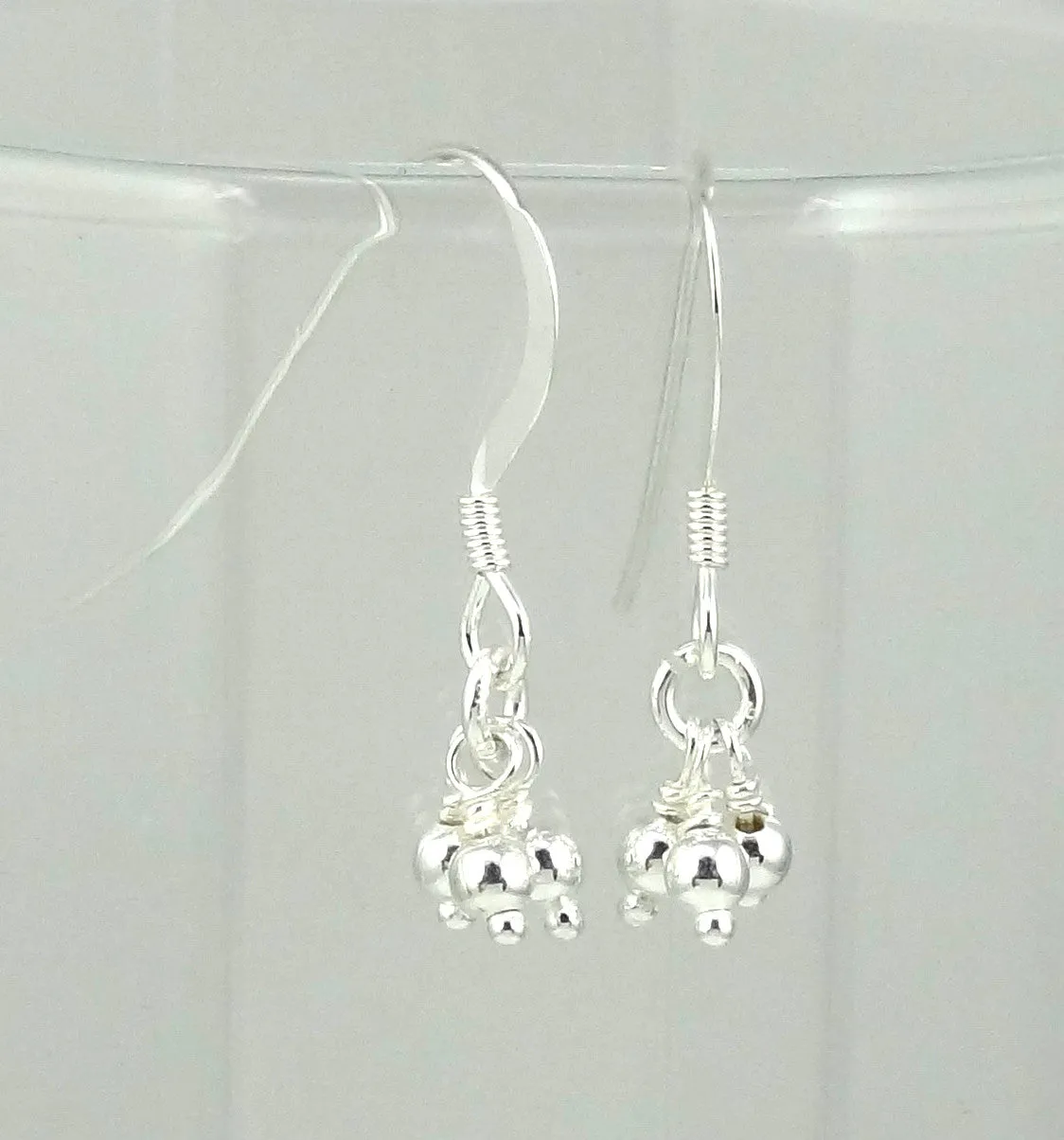 Sterling Silver Simple Tiny Drops Earrings