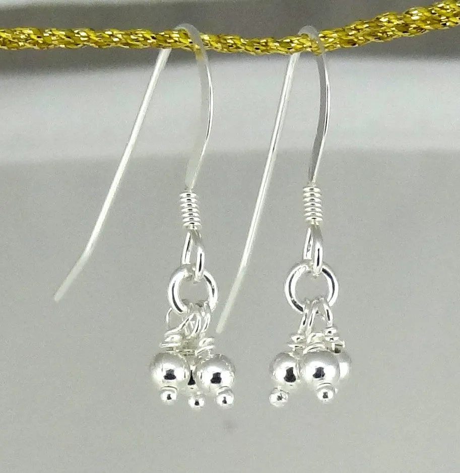 Sterling Silver Simple Tiny Drops Earrings