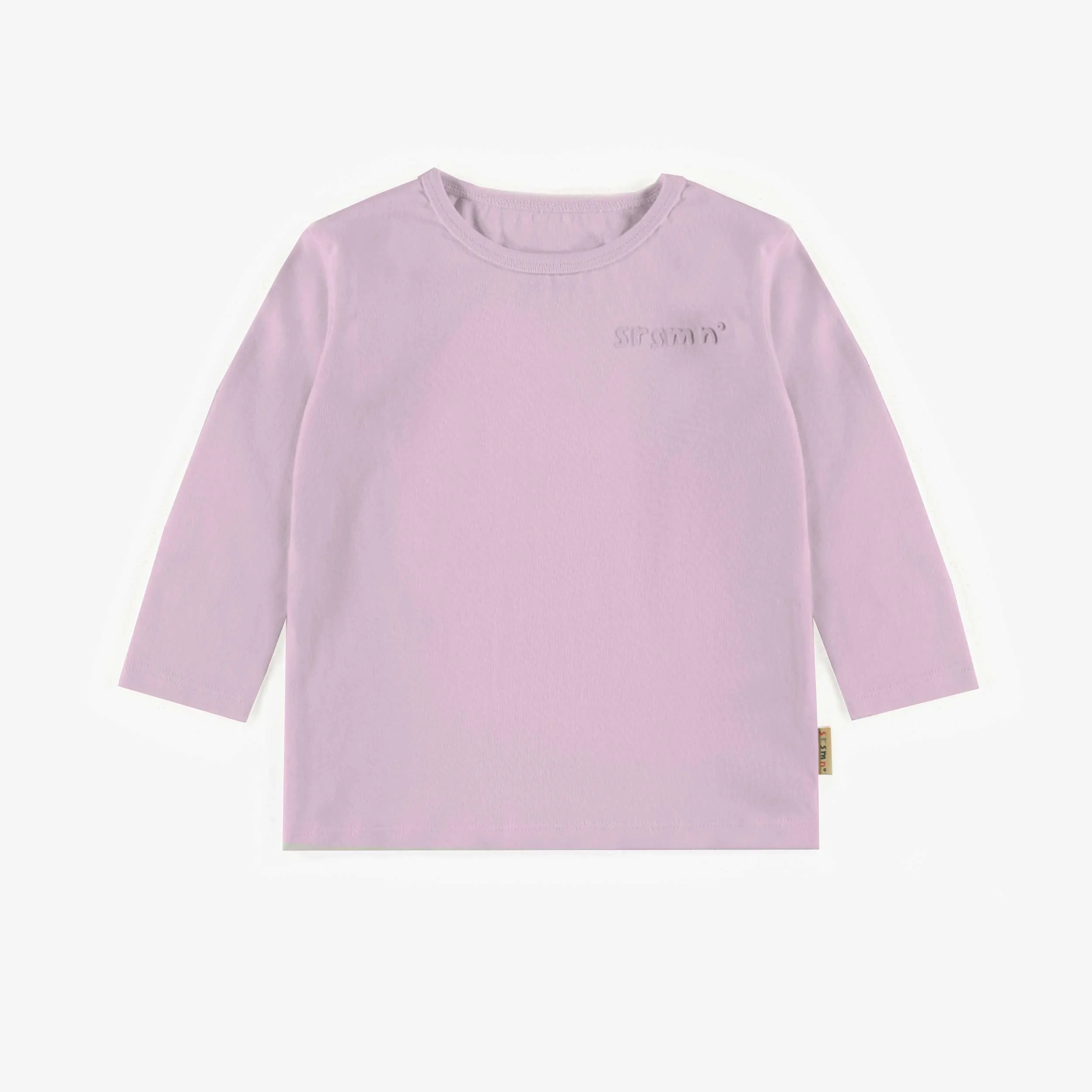 T-shirt classique mauve pâle à manches longues, bébé || Classic long sleeve light purple t-shirt, baby