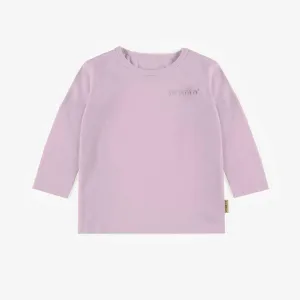 T-shirt classique mauve pâle à manches longues, bébé || Classic long sleeve light purple t-shirt, baby