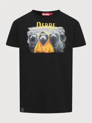 T-Shirt Robbentour Black Man Cotton | Derbe