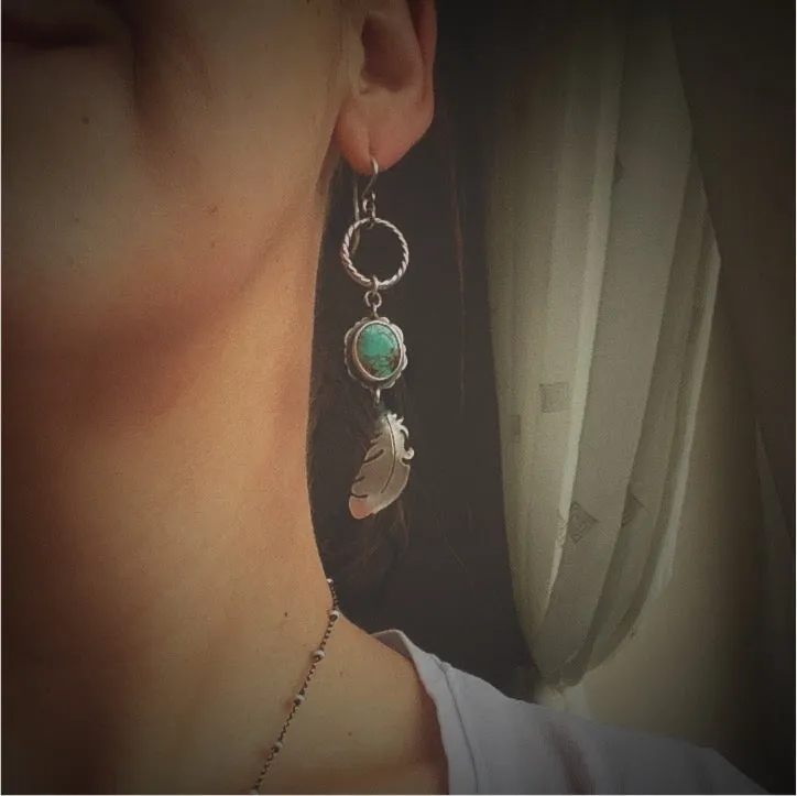 The Bull Skull Earrings with Turquoise
