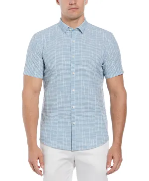 Total Stretch Slim Fit Geo Tile Print Shirt