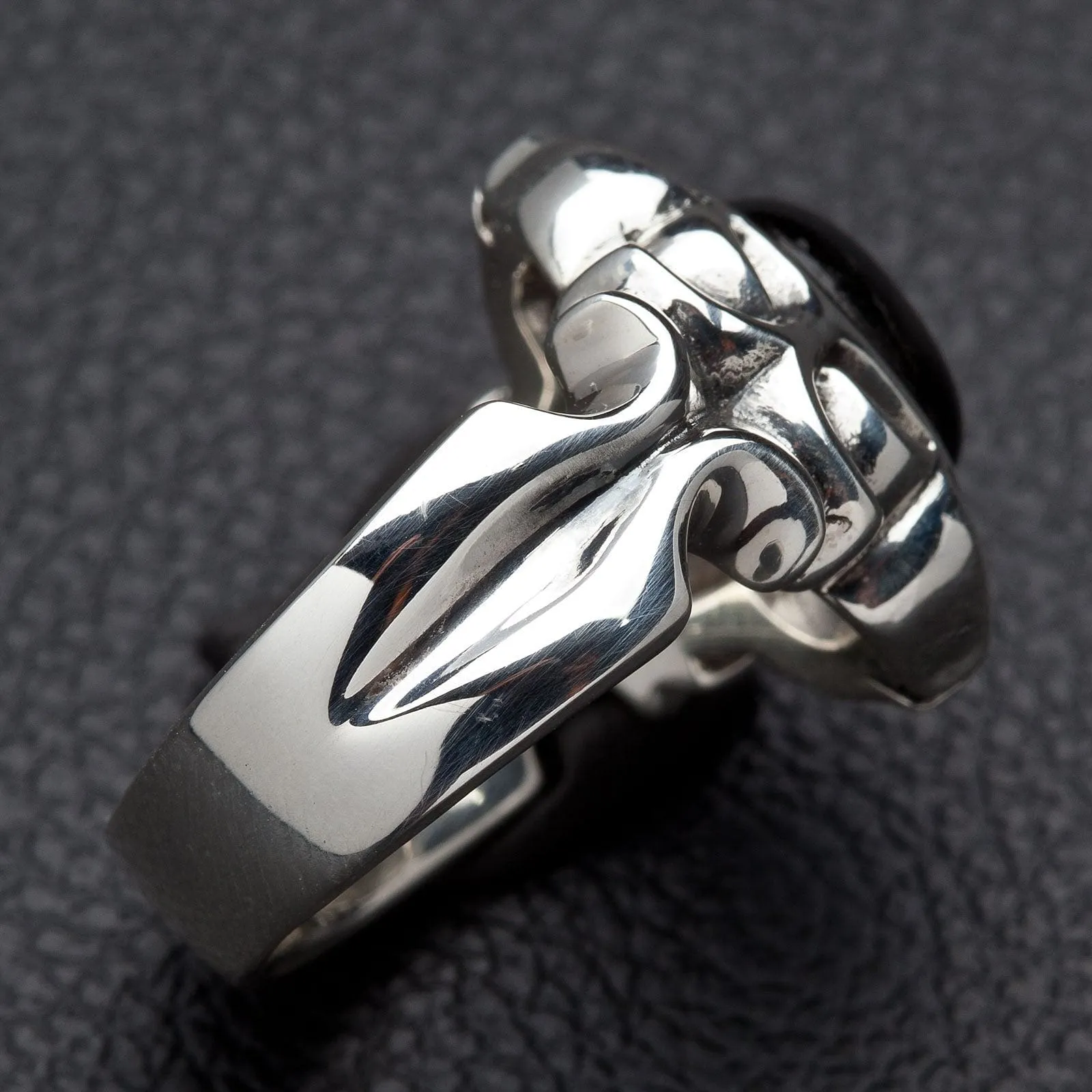 Tribal Black Onyx 925 Sterling Silver Men's Ring