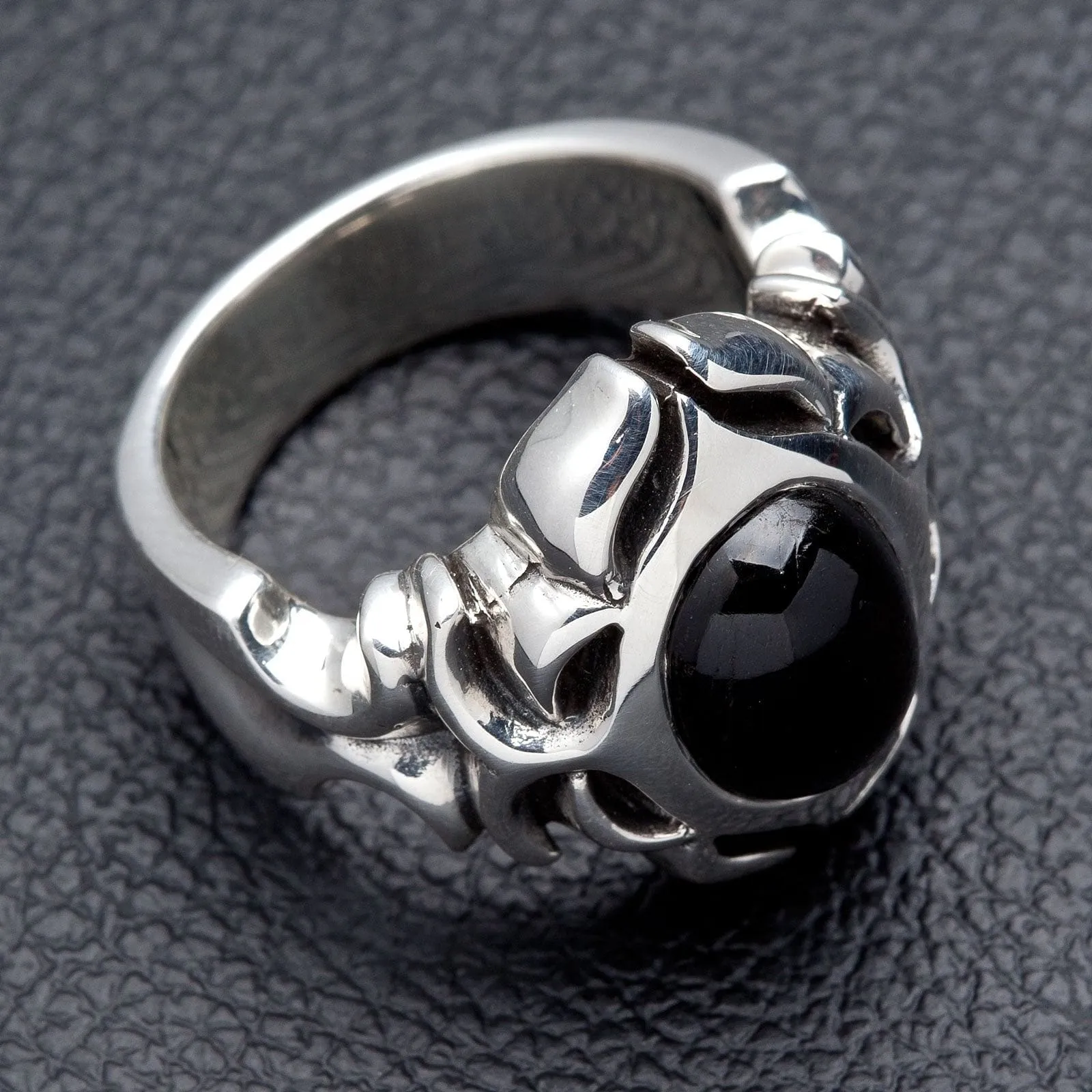 Tribal Black Onyx 925 Sterling Silver Men's Ring