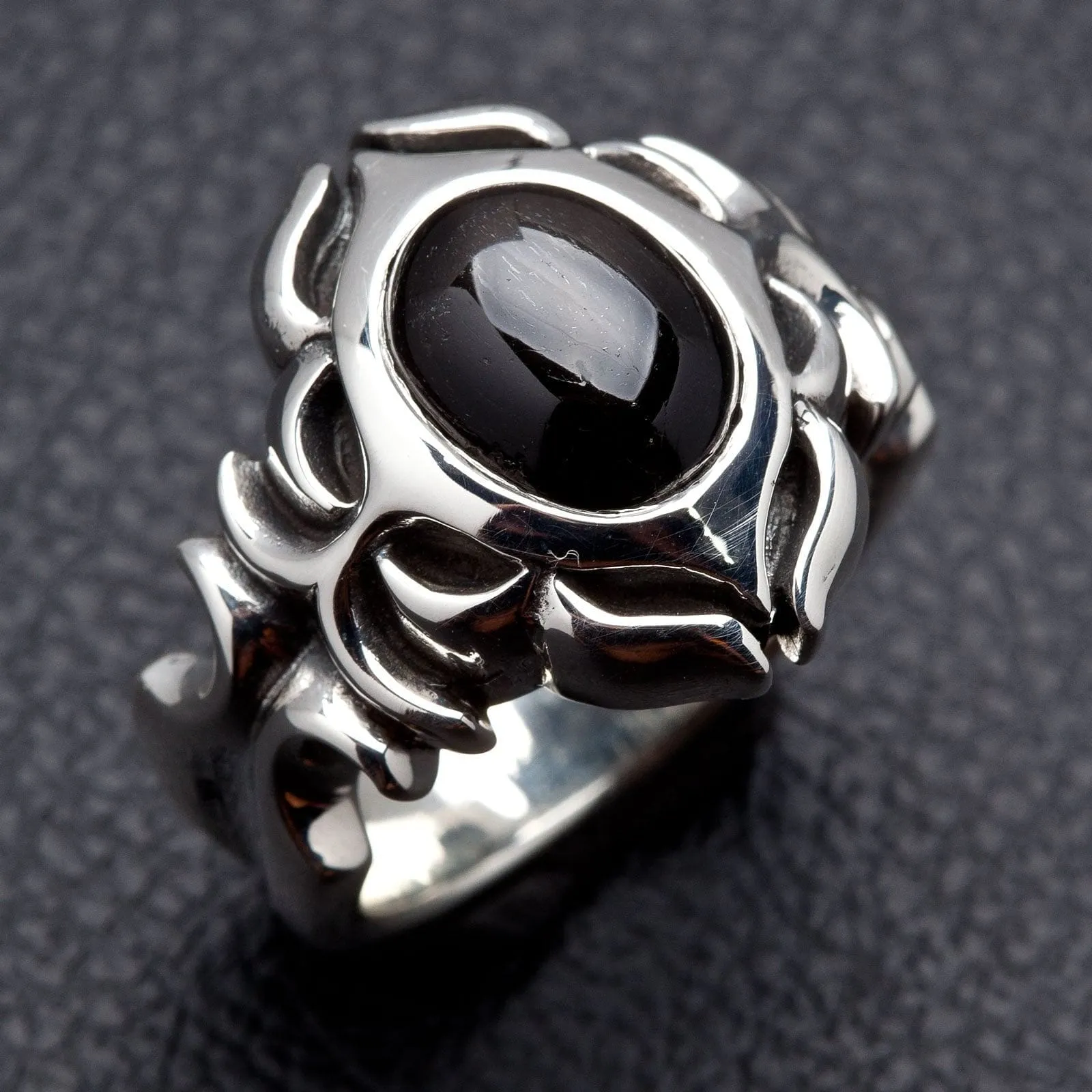Tribal Black Onyx 925 Sterling Silver Men's Ring