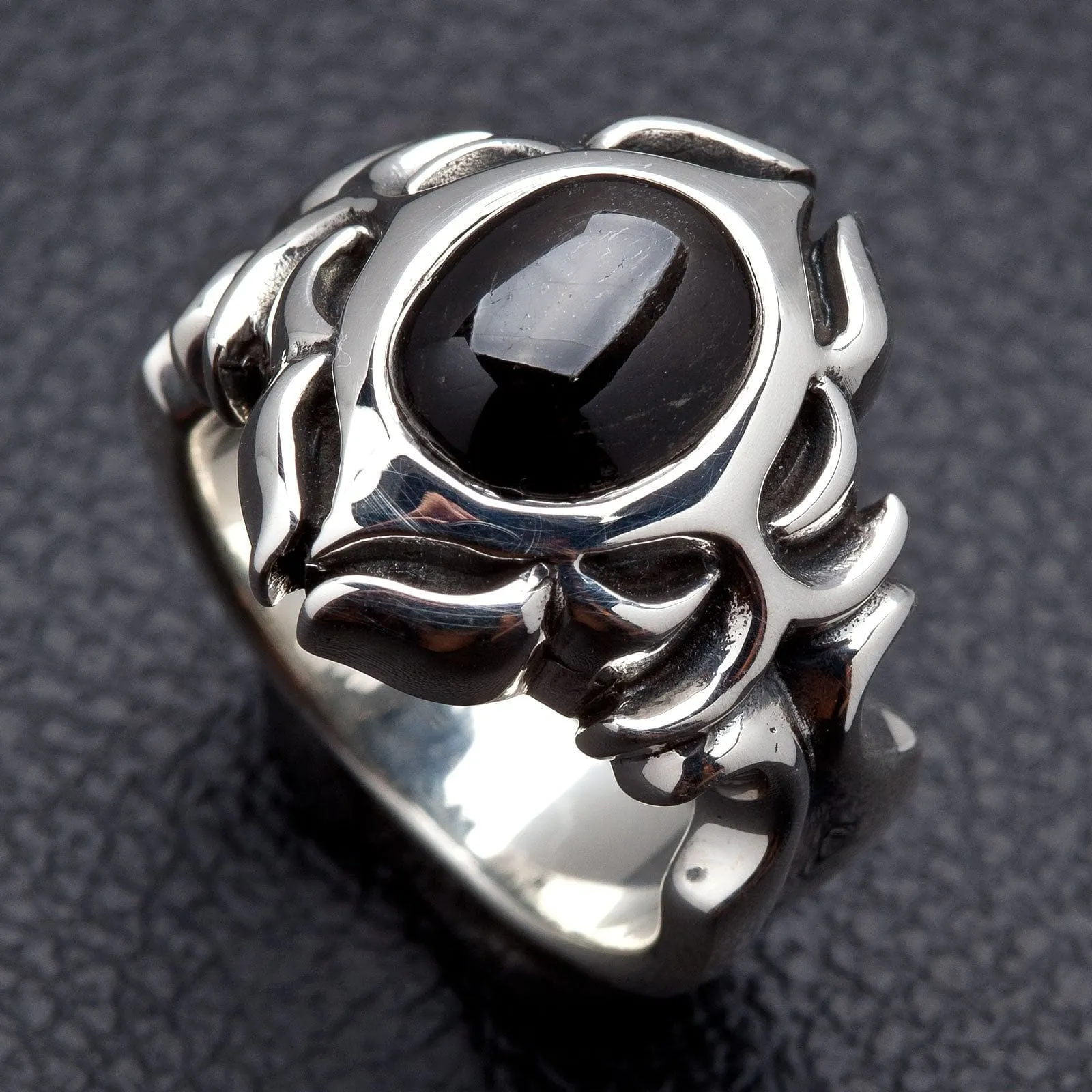 Tribal Black Onyx 925 Sterling Silver Men's Ring