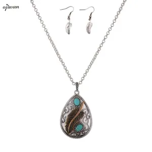 Tribal Feather Necklace Native American Jewelry bijoux Navajo Ethnic Necklace Boho Hippie Necklace Online Shopping India Cowgirl