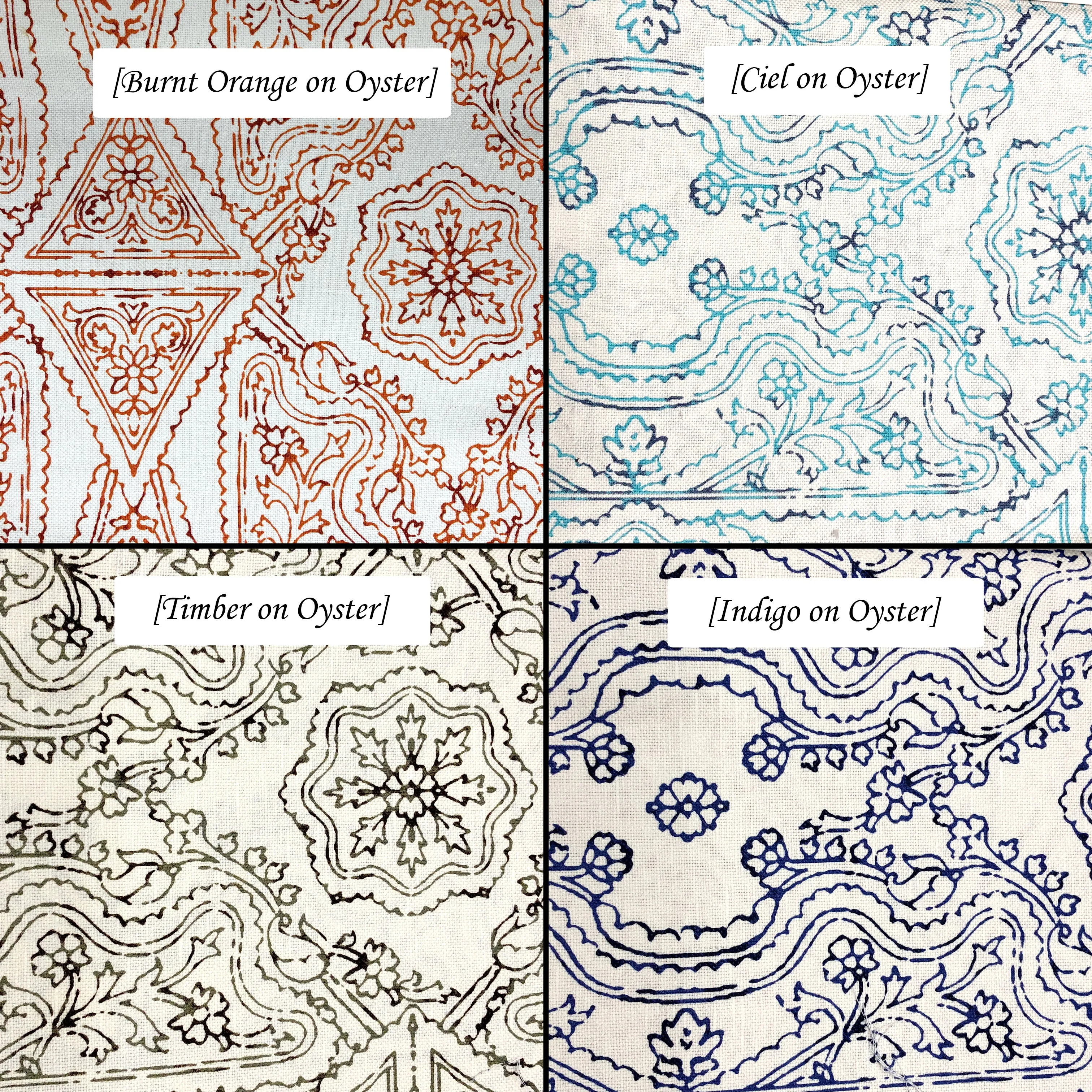Tribal Henna Damask Flat Roman Shade.