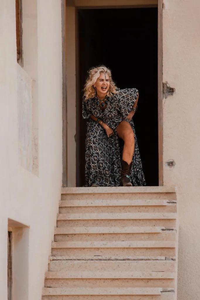 Tribal print maxi dress
