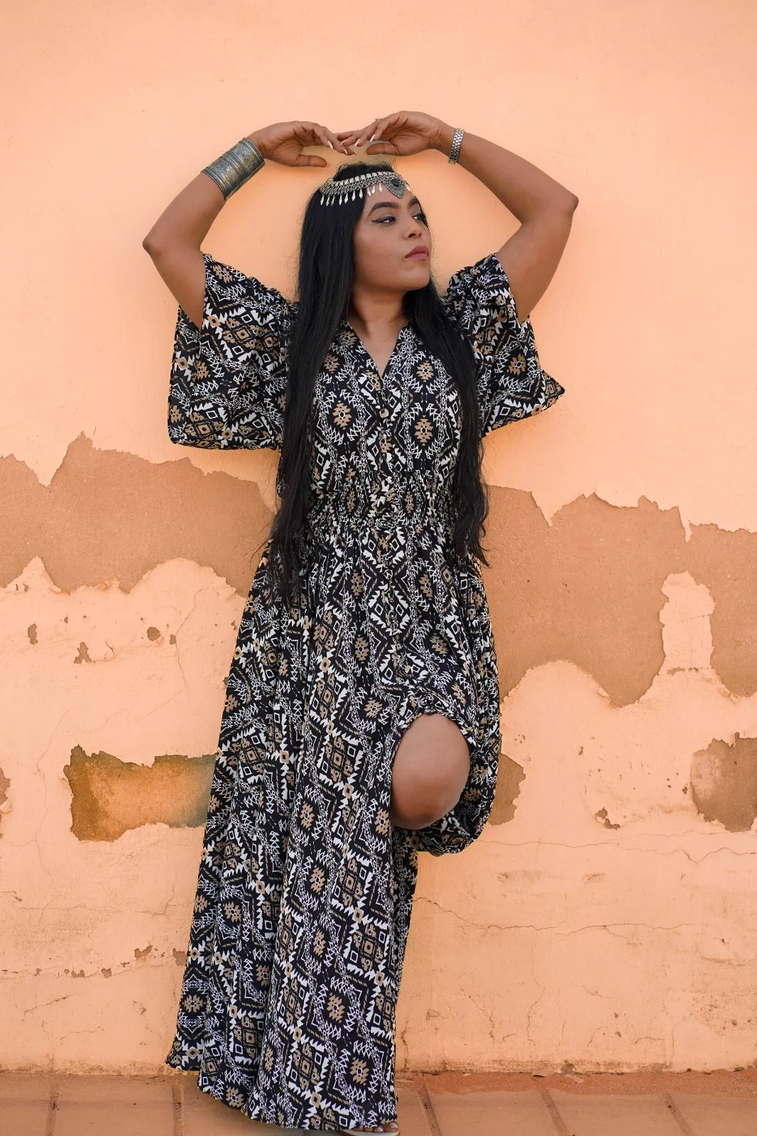 Tribal print maxi dress