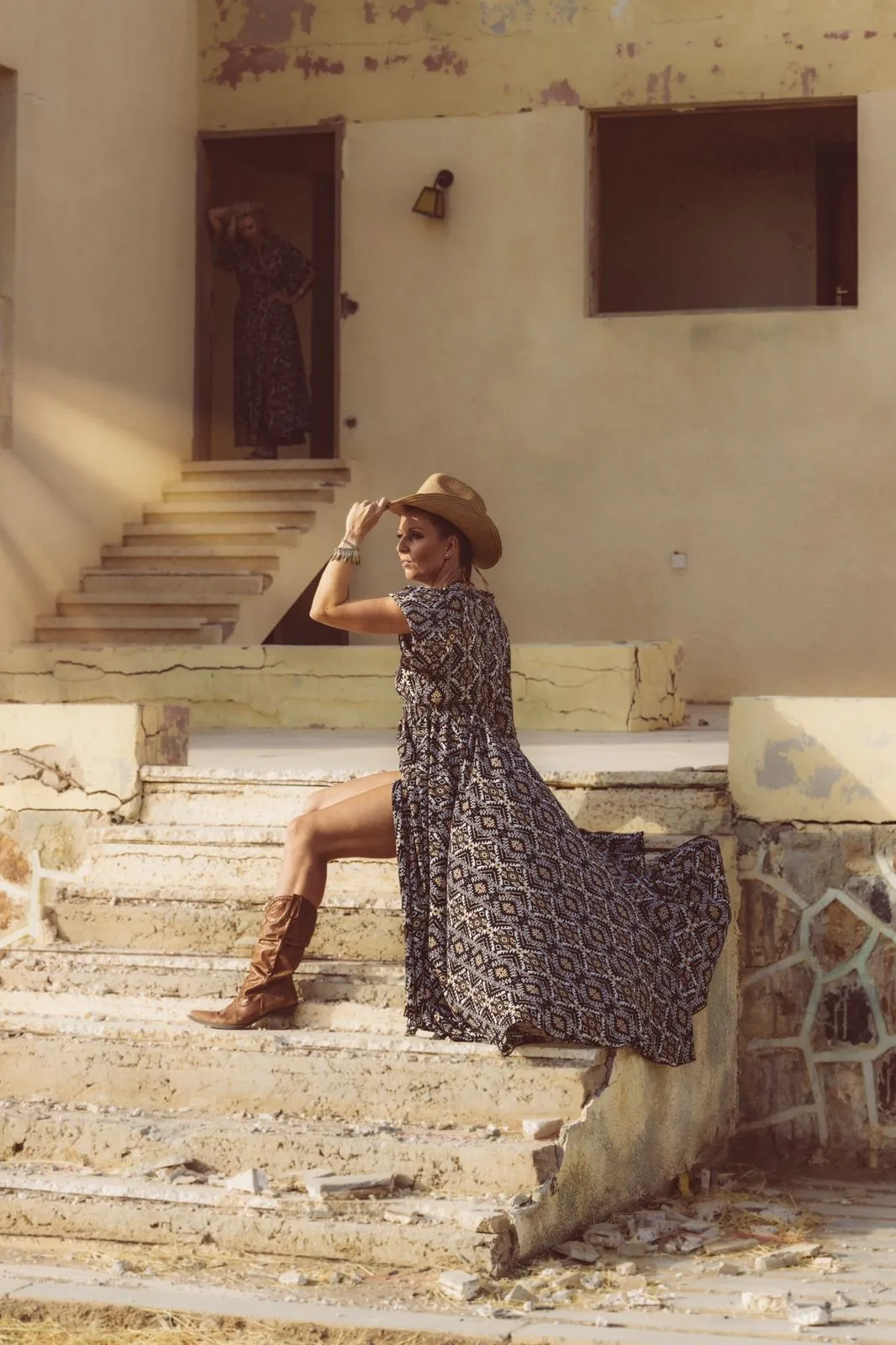 Tribal print maxi dress