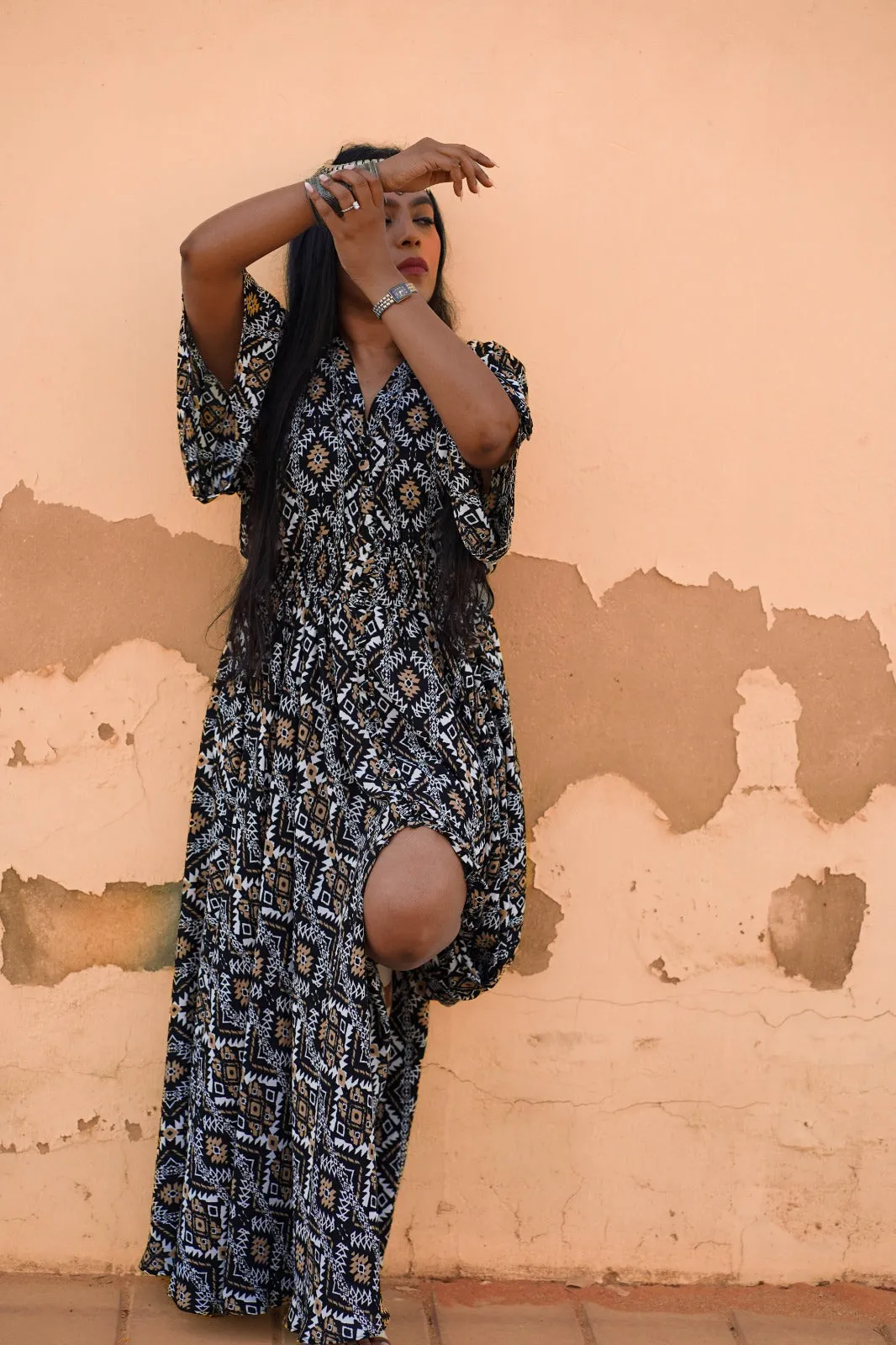 Tribal print maxi dress