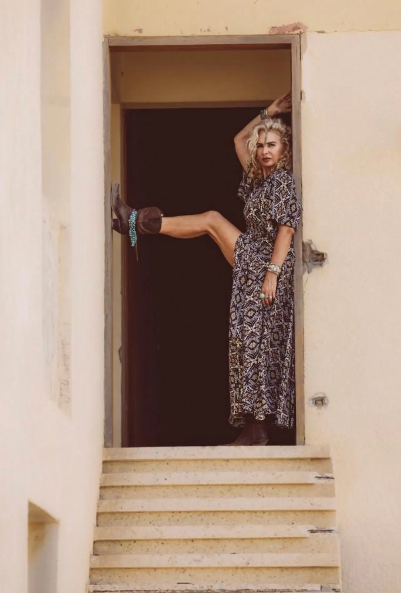 Tribal print maxi dress