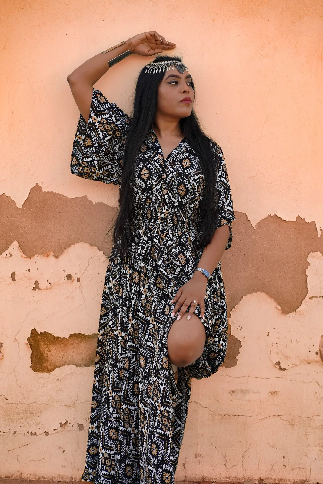 Tribal print maxi dress