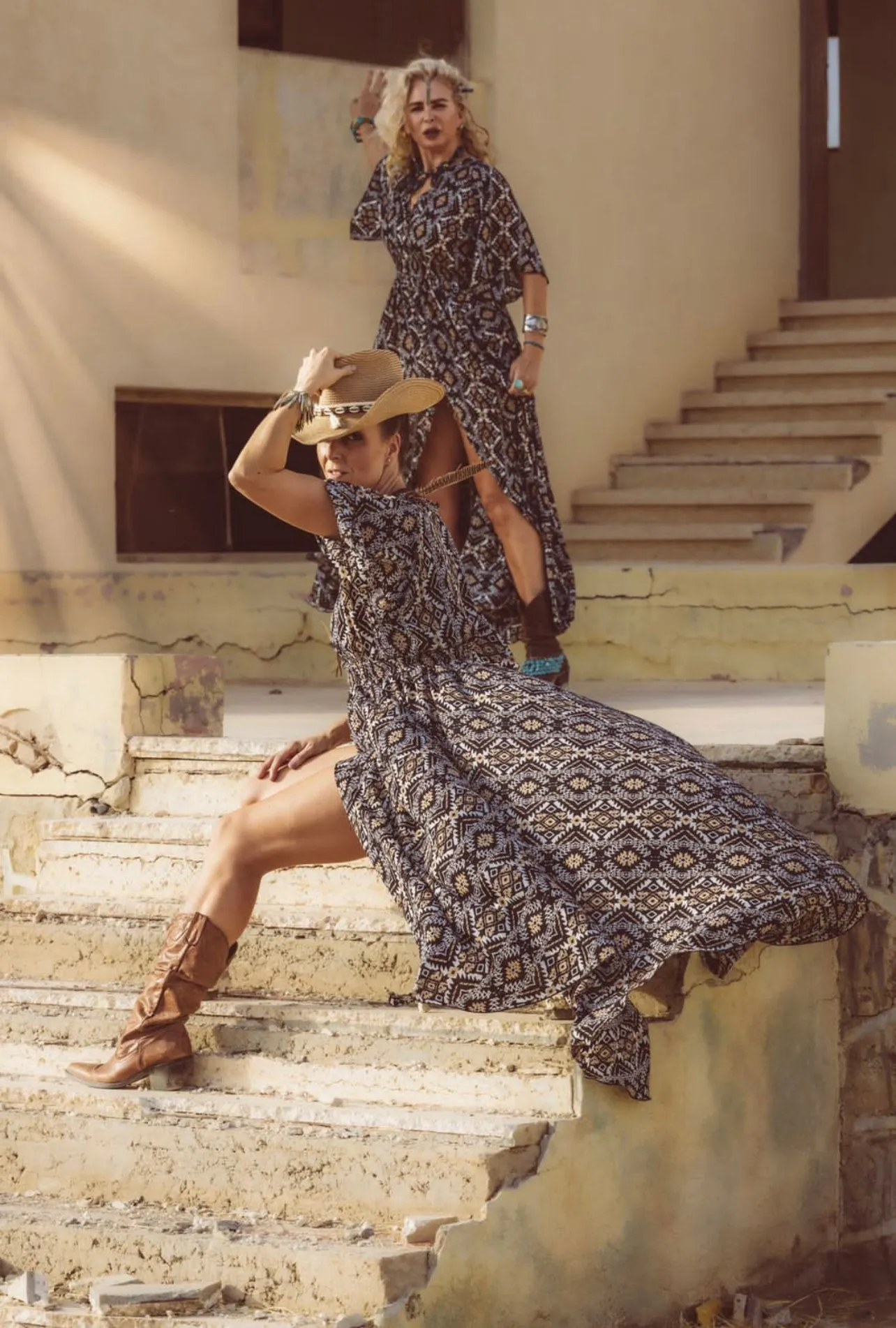 Tribal print maxi dress
