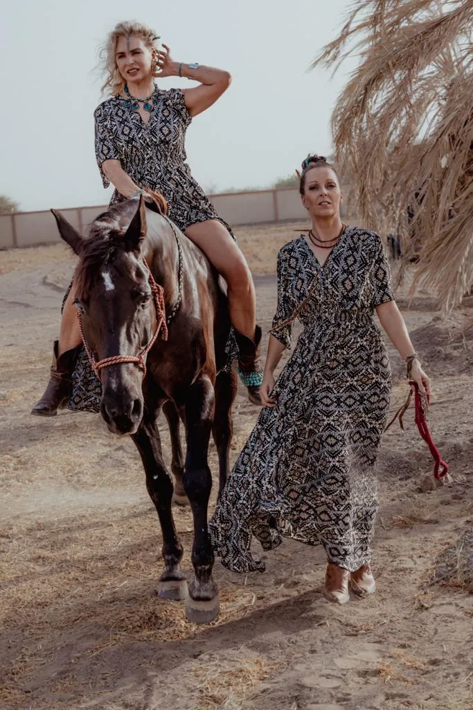 Tribal print maxi dress