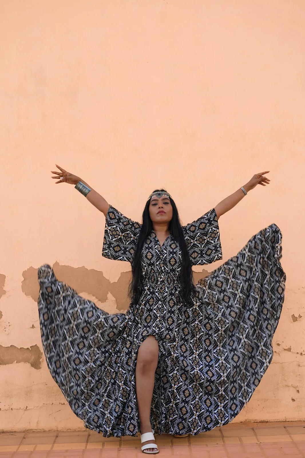 Tribal print maxi dress