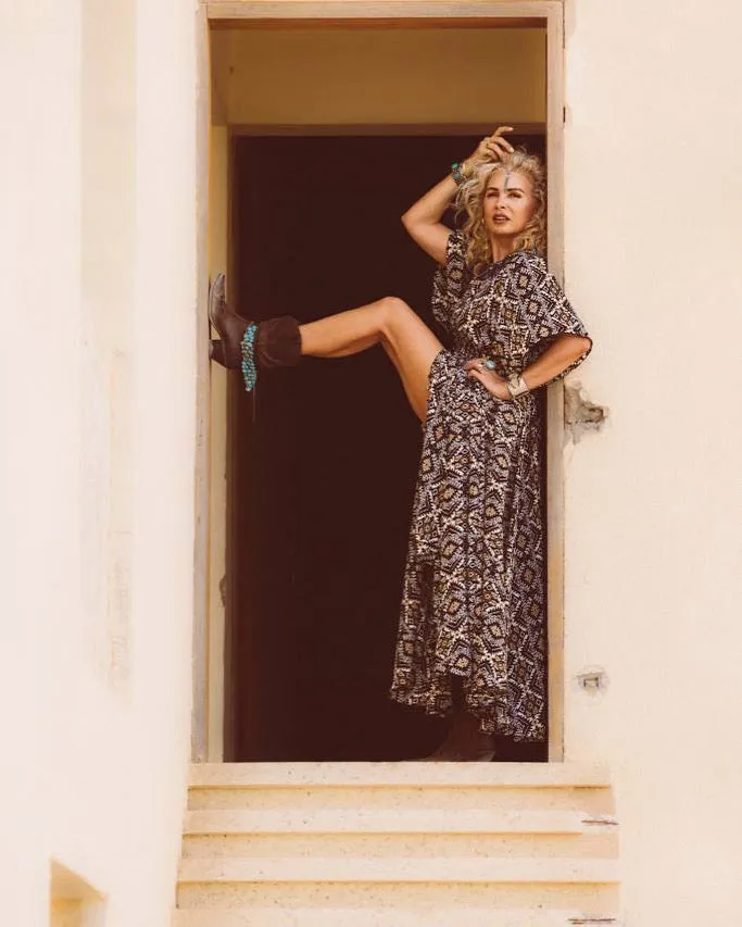 Tribal print maxi dress