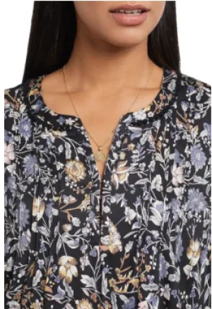 Tribal Printed Roll Sleeve Blouse - Sailor Blue