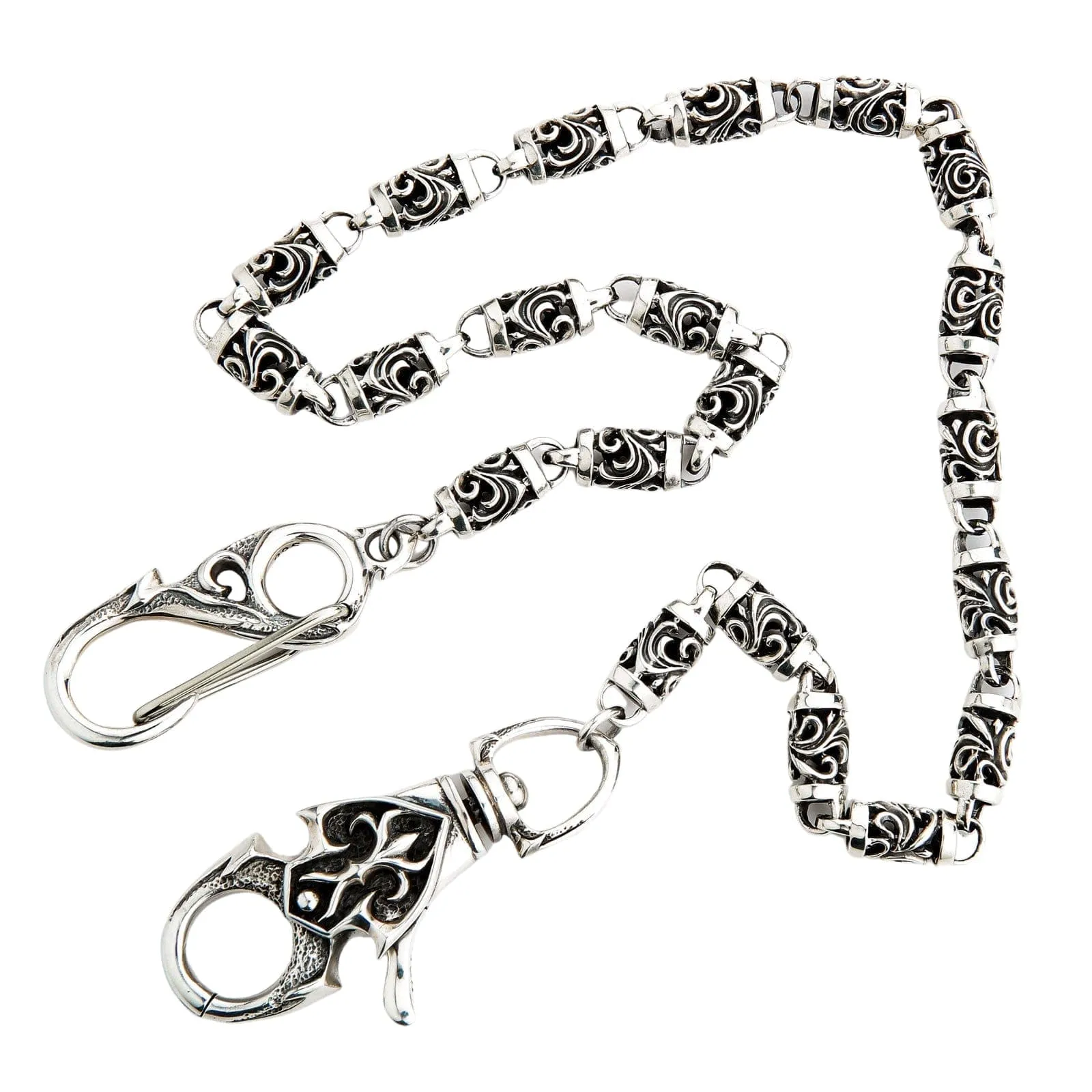 Tribal Roller Sterling Silver Rocker Wallet Chain