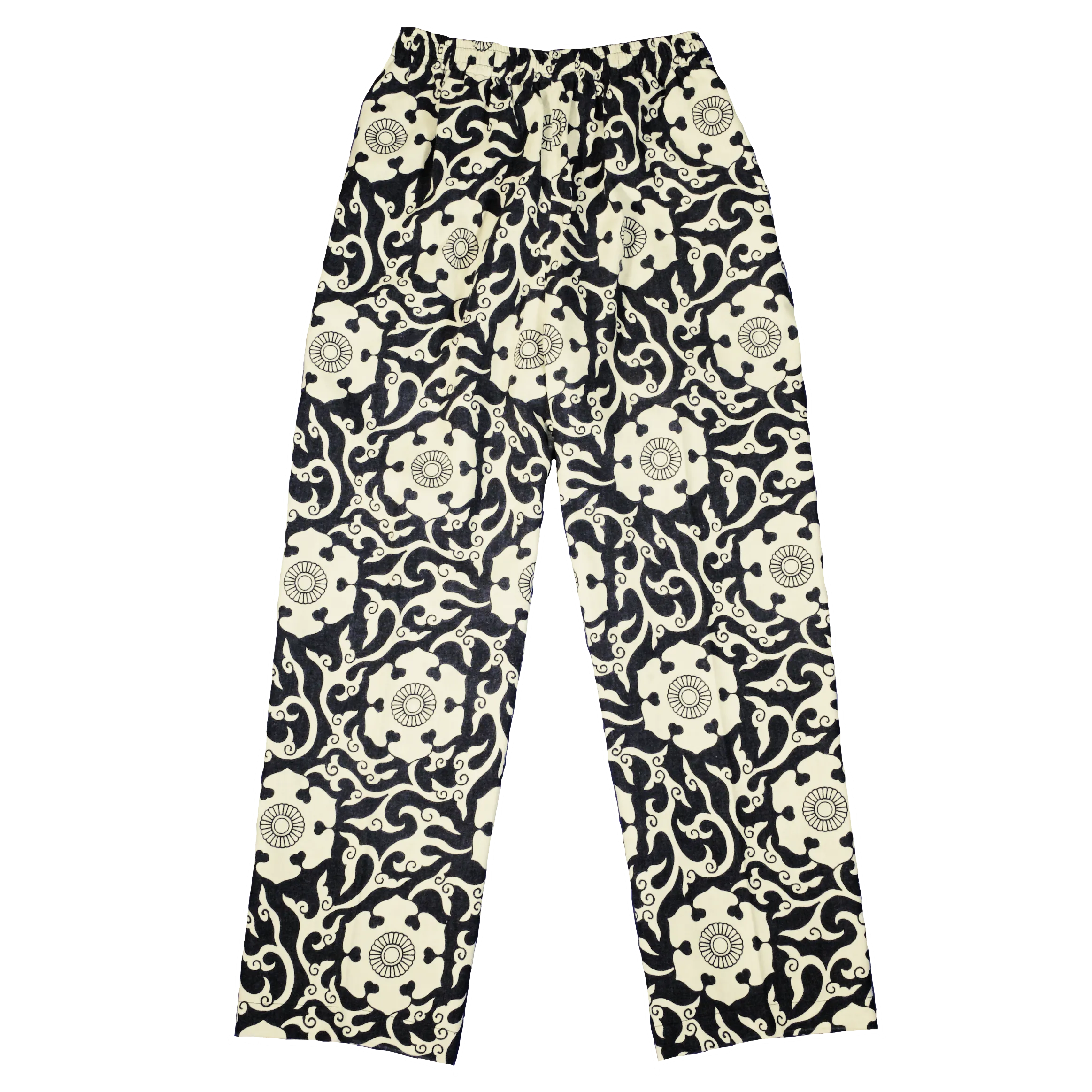 [UNISEX] SCROW ART X LOCO MOSQUITO JINJYA TRIBAL BLACK / IVORY TROUSERS