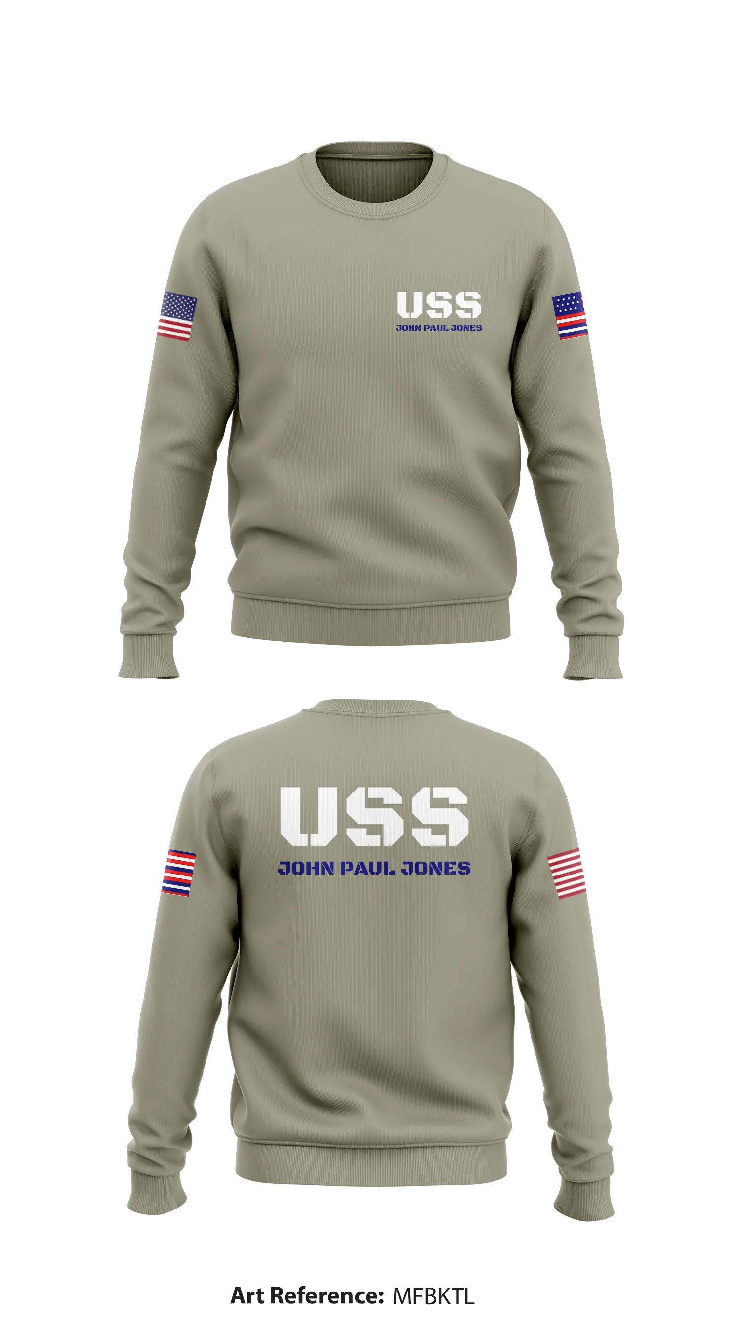 USS JOHN PAUL JONES  Store 1 Core Men's Crewneck Performance Sweatshirt - mFbktL