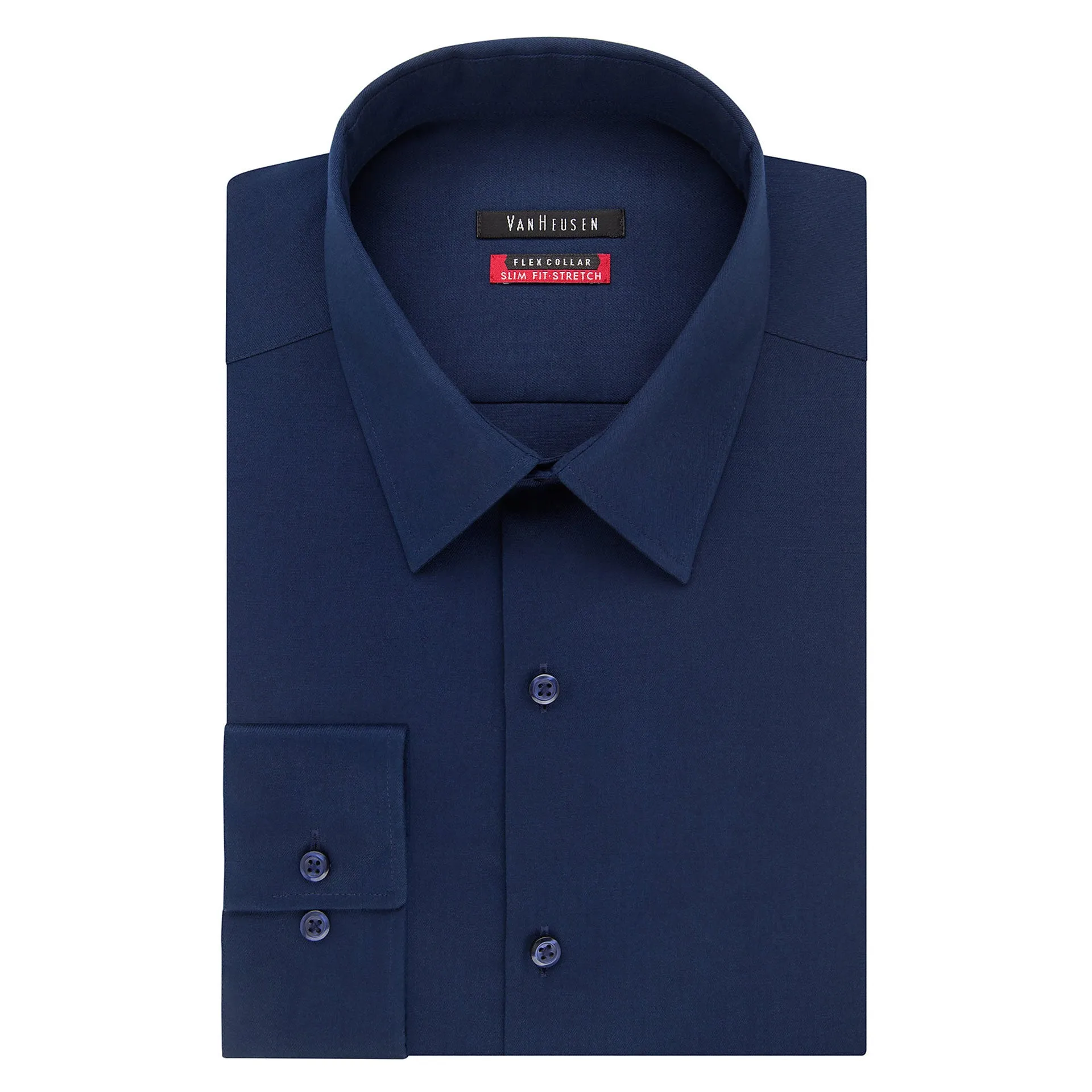 Van Heusen Slim Fit Flex Wrinkle Free Dress Shirt - Night Blue
