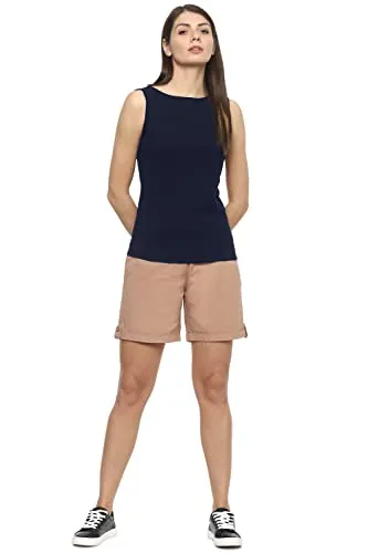 Van Heusen Woman Women's Plain Regular fit T-Shirt (VWCTURGB651500_Navy Small)