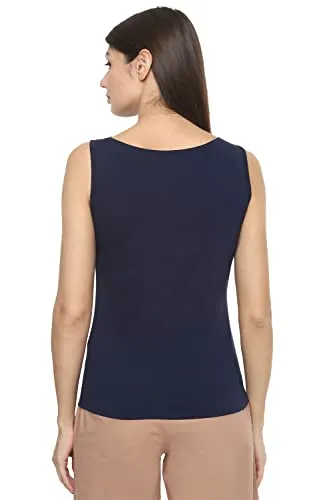 Van Heusen Woman Women's Plain Regular fit T-Shirt (VWCTURGB651500_Navy Small)