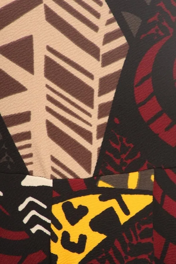 Vibrant Tribal Pint Plus Size Harem Jumpsuit