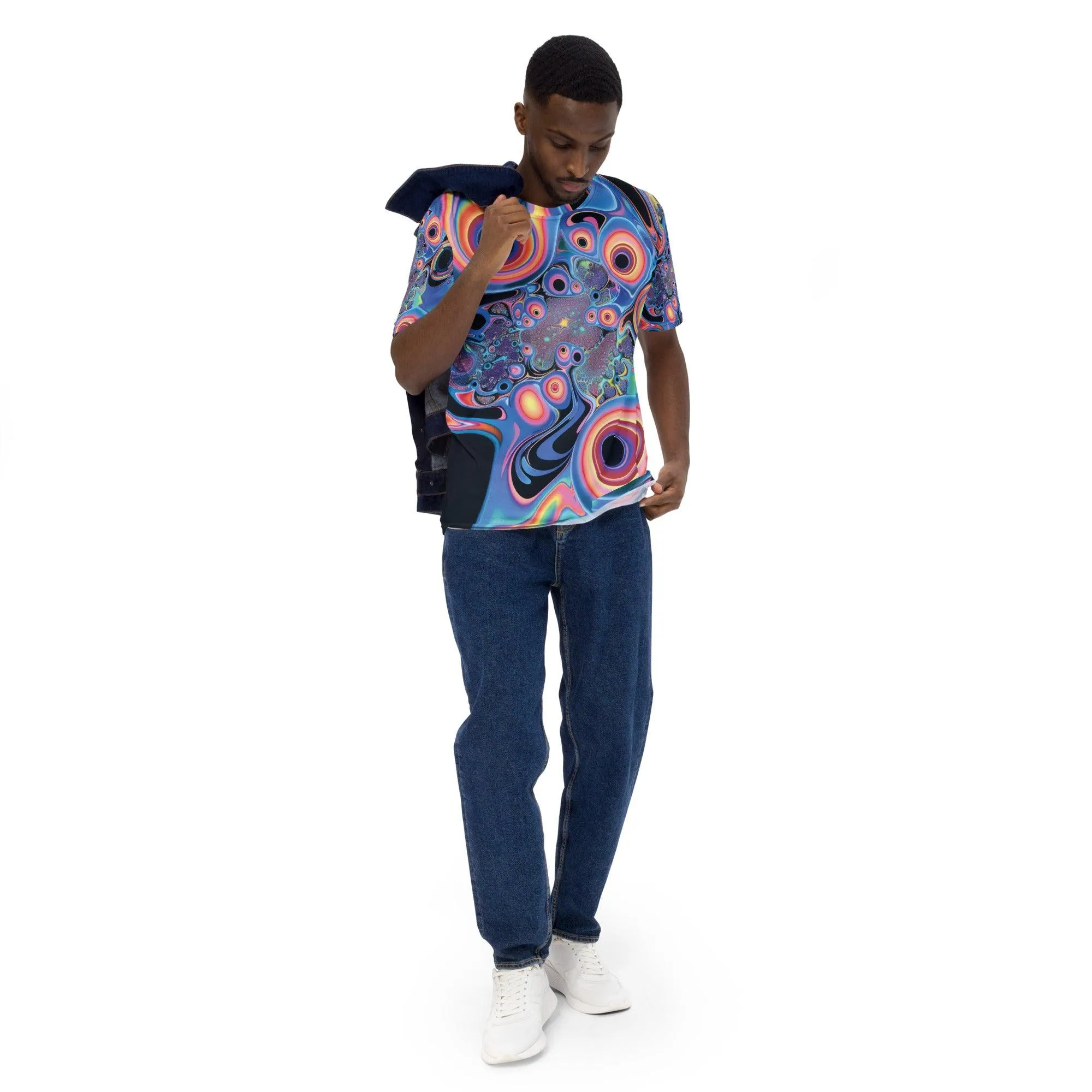 Vibrant Trippy Abstract Men's Festival T-Shirt