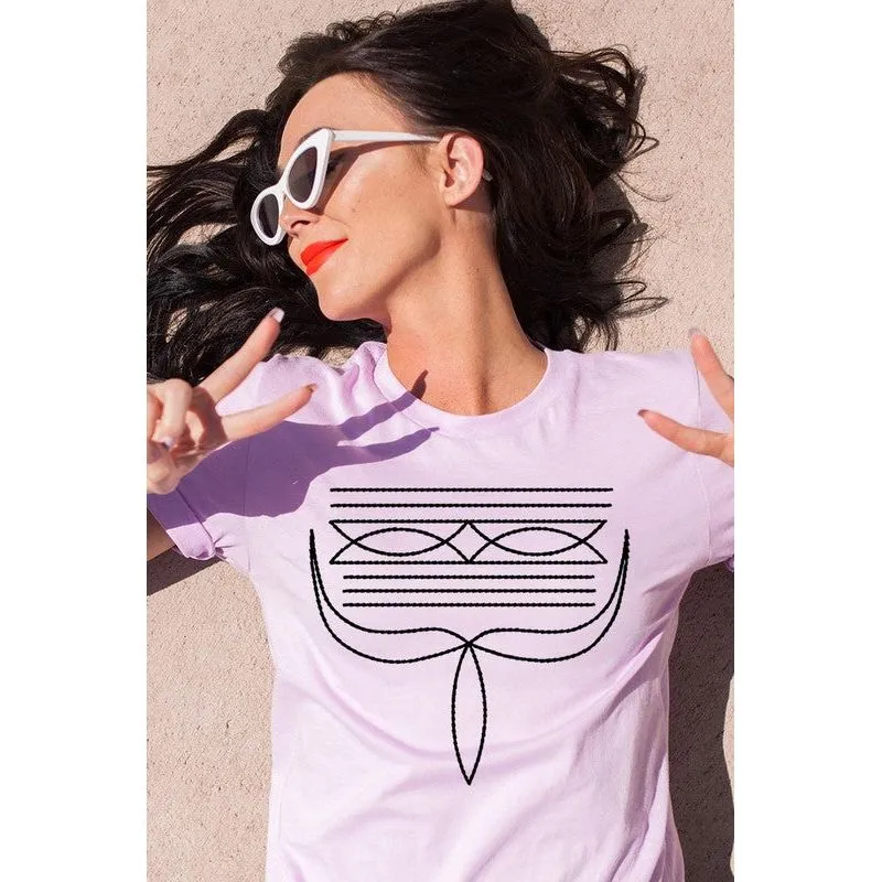 Western Boot Stitch Graphic T Shirts