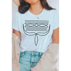 Western Boot Stitch Graphic T Shirts