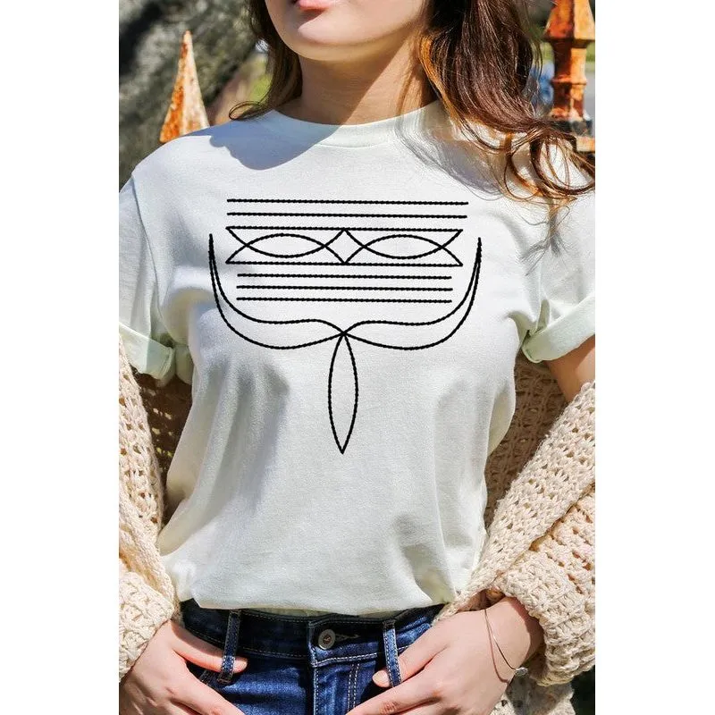 Western Boot Stitch Graphic T Shirts