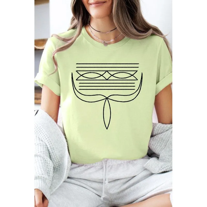 Western Boot Stitch Graphic T Shirts