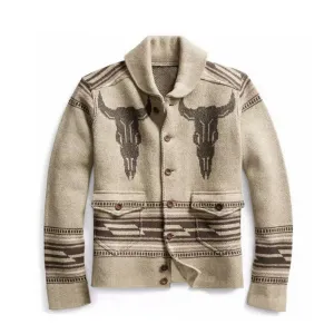 WESTERN STYLE  JACQUARD SWEATER COAT
