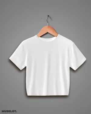 White plain cropped t shirt