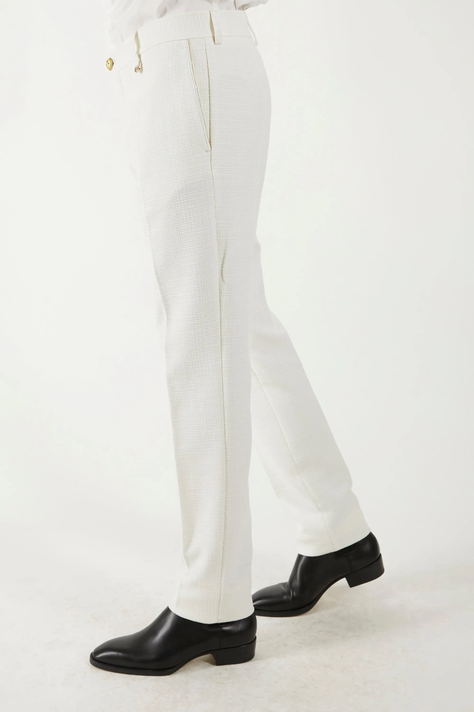 White Woven Pants