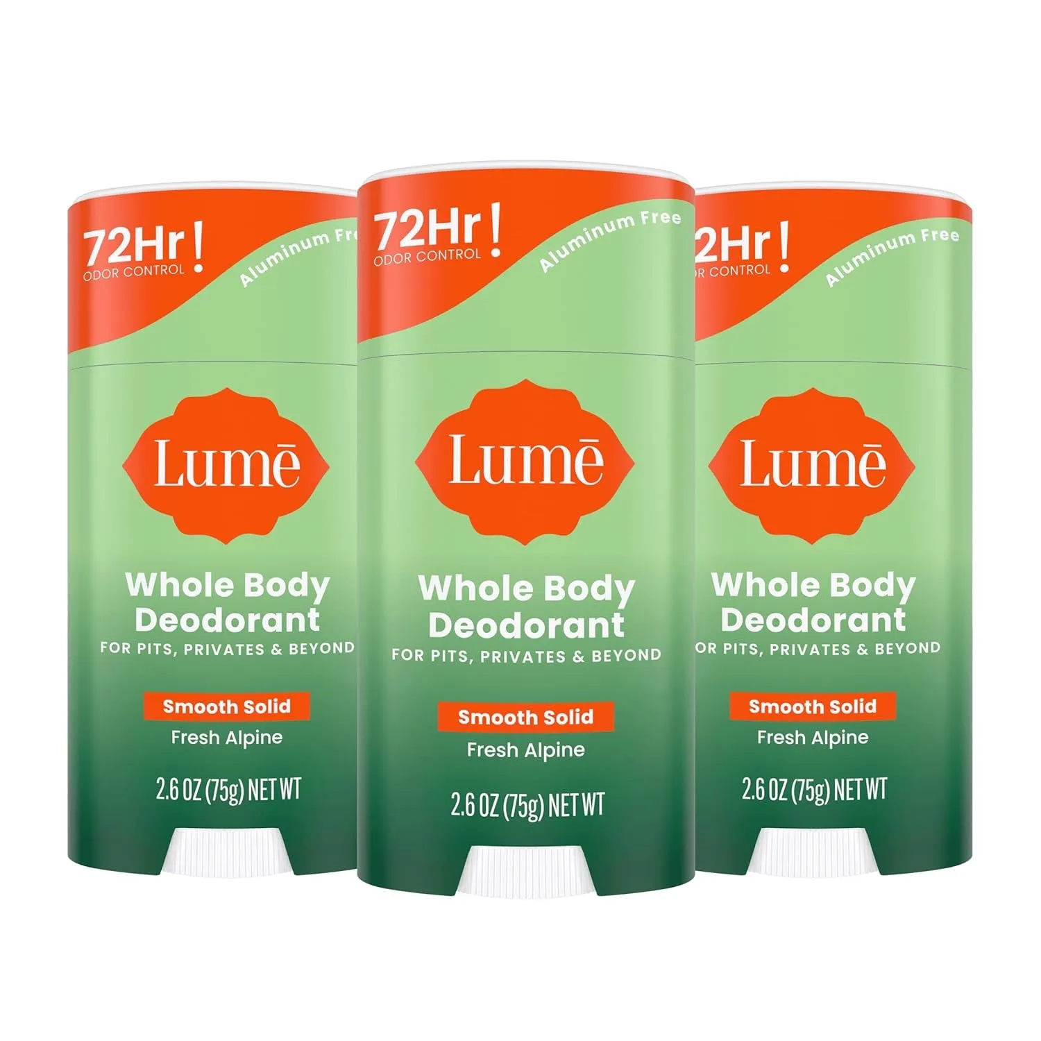 Whole Body Deodorant - Smooth Solid Stick - 72 Hour Odor Control - Aluminum Free, Baking Soda Free and Skin Safe - 2.6 Ounce (Pack of 2) (Soft Powder)