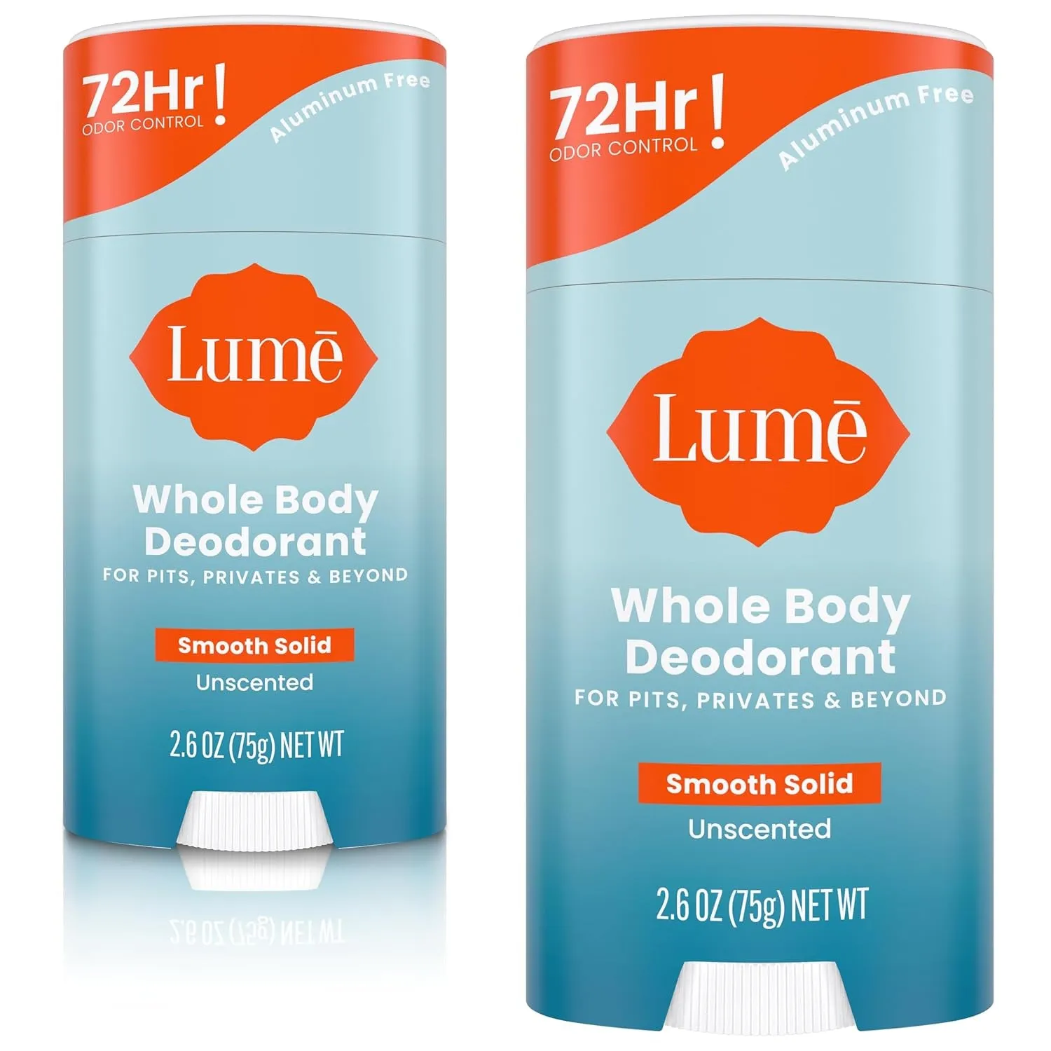 Whole Body Deodorant - Smooth Solid Stick - 72 Hour Odor Control - Aluminum Free, Baking Soda Free and Skin Safe - 2.6 Ounce (Pack of 2) (Soft Powder)