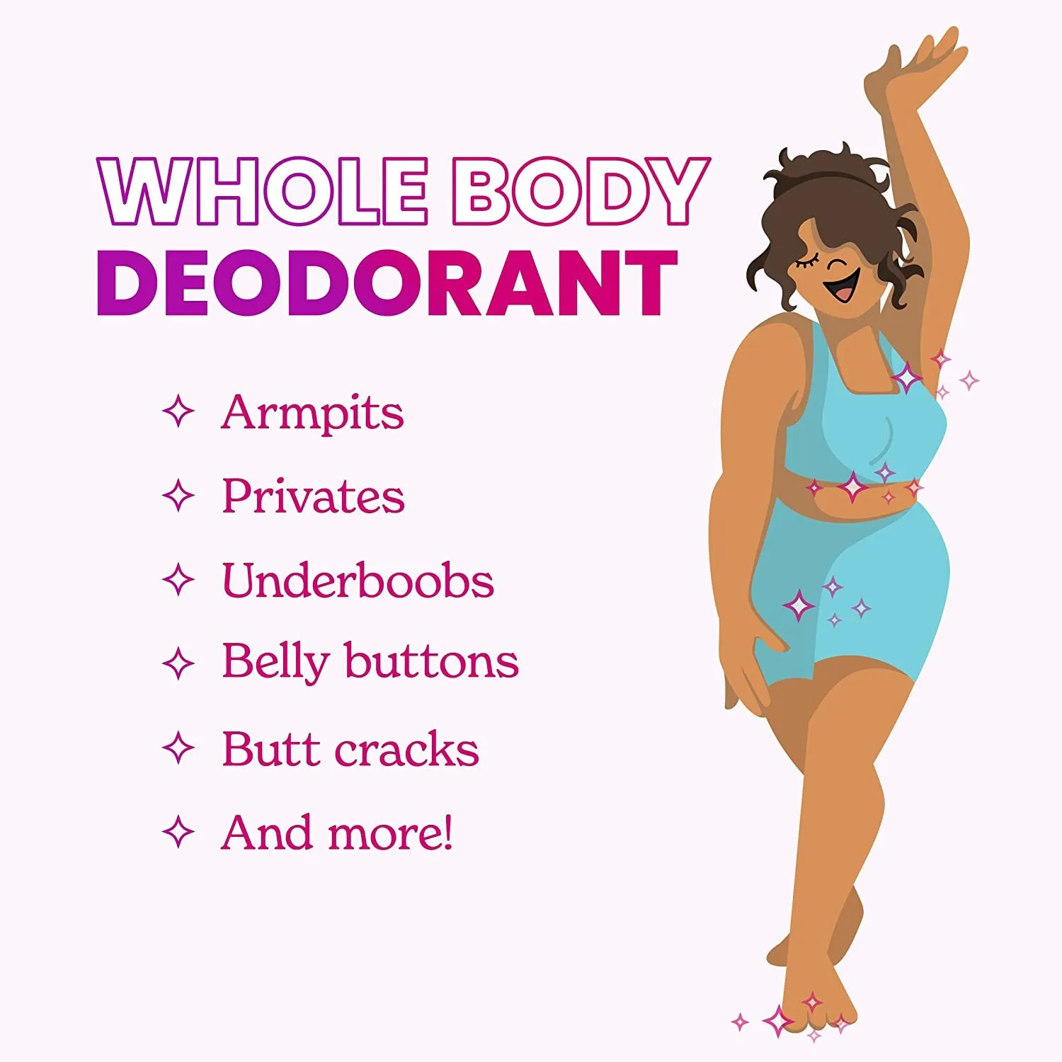 Whole Body Deodorant - Smooth Solid Stick - 72 Hour Odor Control - Aluminum Free, Baking Soda Free and Skin Safe - 2.6 Ounce (Pack of 2) (Soft Powder)